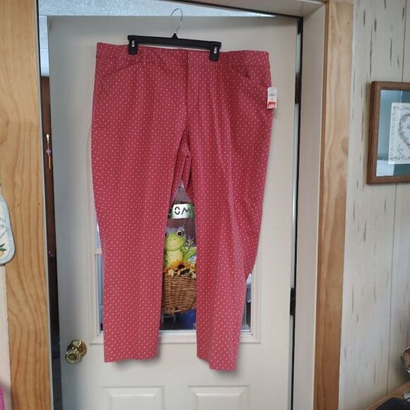 Old Navy Pants - New Old Navy Dark Coral Pixie High Rise Pants Size Women's 22 Plus Long